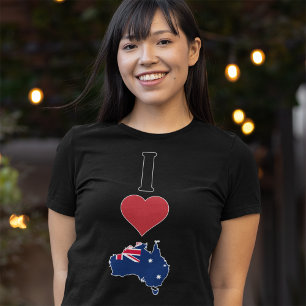 I Kärlek Australien Roligt I Heart Australien Flag T Shirt