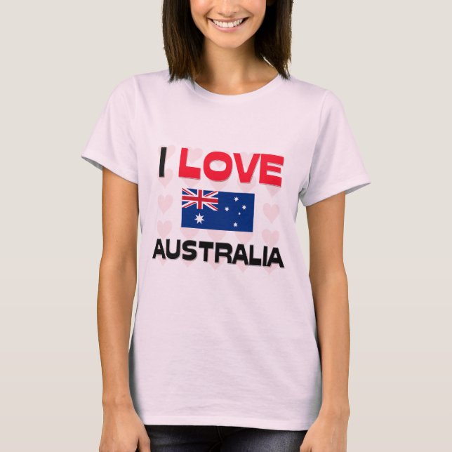 I Kärlek Australien Tee Shirt (Framsida)