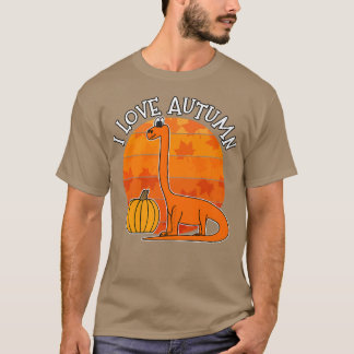 I Kärlek Autumn Dinosaur, Fall Diplodocus, hösten T Shirt
