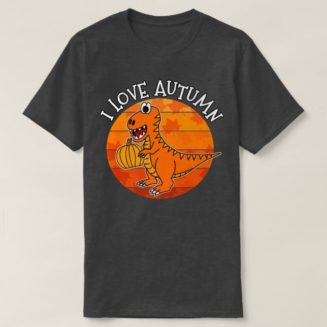 I Kärlek Autumn Dinosaur, Fall T-Rex, hösten 2022 T Shirt (Design framsida)