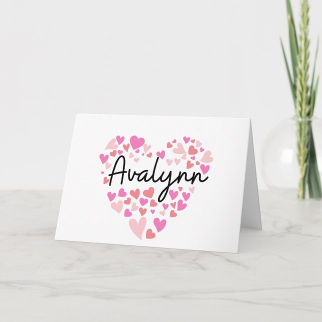 I kärlek Avalynn - hjärtan för Avalynn Anteckningskort (Framsida)
