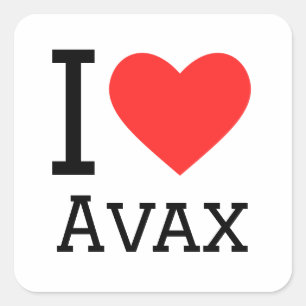 I kärlek avax fyrkantigt klistermärke