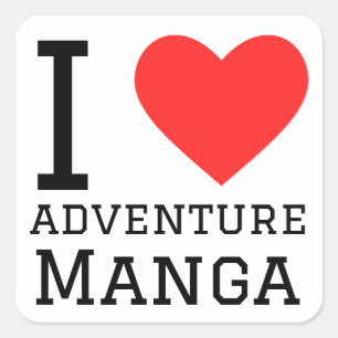 I kärlek äventyr manga fyrkantigt klistermärke