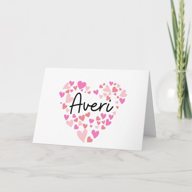 I kärlek Averi - hjärta för Averi Anteckningskort (Framsida)
