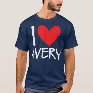 I Kärlek Avery Namn Personlig Manar Guy BFF Friend T Shirt