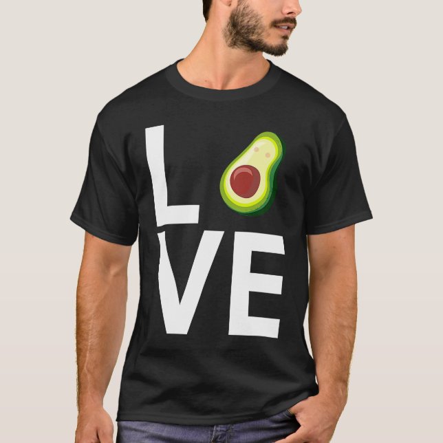 I Kärlek Avocado Avocado Vegan T Shirt (Framsida)