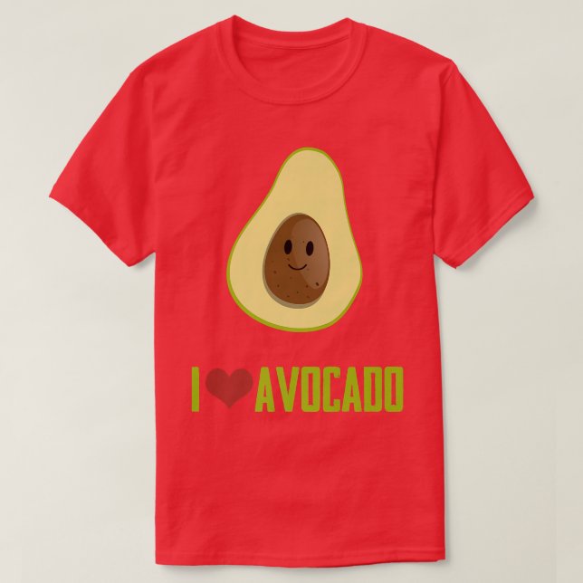 I Kärlek Avocado Coola Food Älskare Tee (Design framsida)