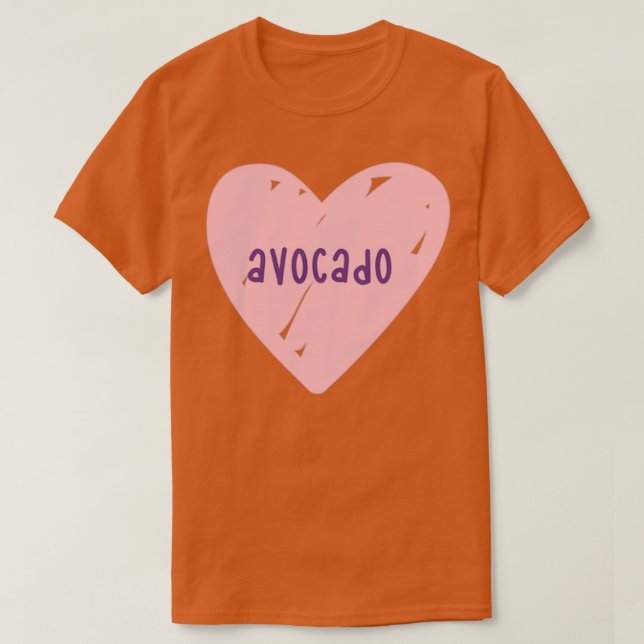 i kärlek avocado pastel rosa hjärta t shirt (Design framsida)