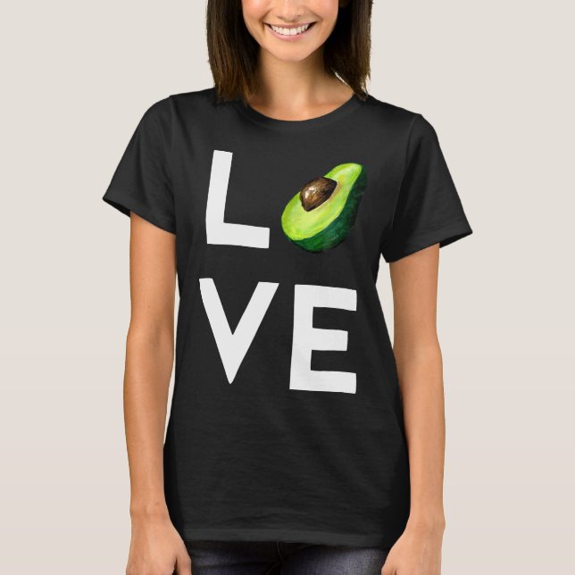 I Kärlek Avocado Vegan T Shirt (Framsida)