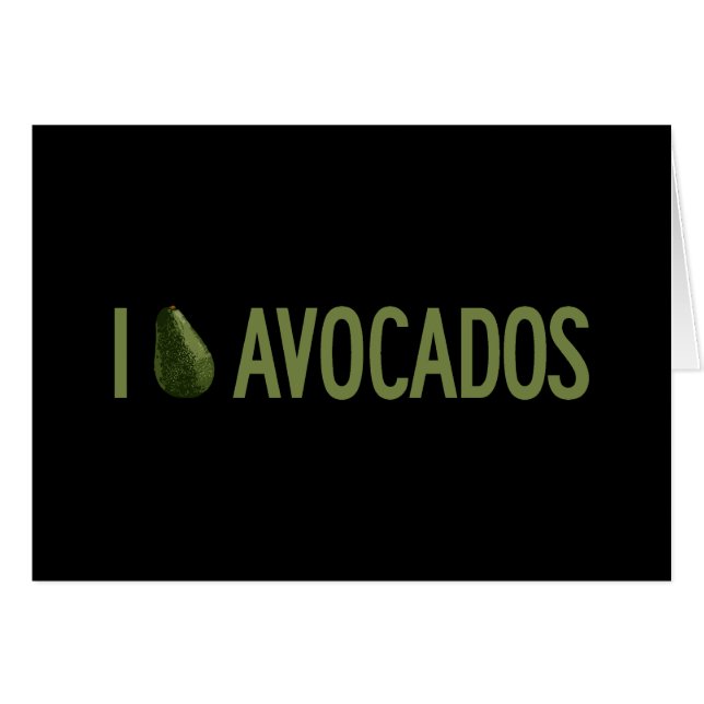 I Kärlek Avocados Hälsningskort (Framsidan Horizontal)