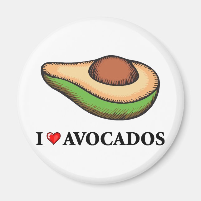 I Kärlek Avocados Magnet (Framsidan)
