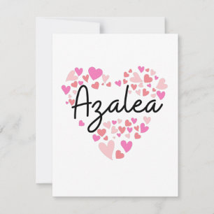 I kärlek Azalea - hjärta för Azalea Tack Kort