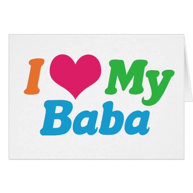 I Kärlek Baba Card Hälsningskort (Framsidan Horizontal)