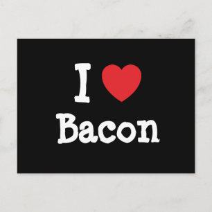 I kärlek Bacon eart T-Shirt Vykort
