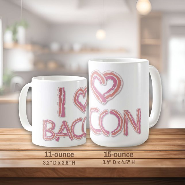 I Kärlek Bacon Kaffemugg (Skapare uppladdad)
