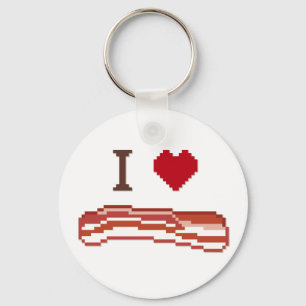 I Kärlek Bacon Keychain Nyckelring