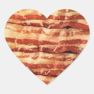 I KÄRLEK BACON-KLICKERNA! HJÄRTFORMAT KLISTERMÄRKE