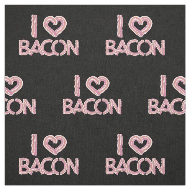 I Kärlek Bacon Mönster Tyg (Provkarta)