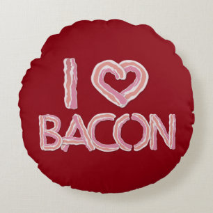 I Kärlek Bacon Rund Kudde