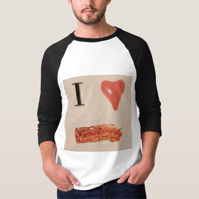 I Kärlek Bacon T Shirt (Framsida)