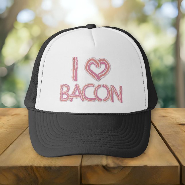 I Kärlek Bacon Truckerkeps (Skapare uppladdad)