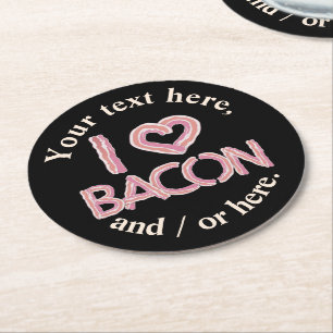 I Kärlek Bacon Underlägg Papper Rund