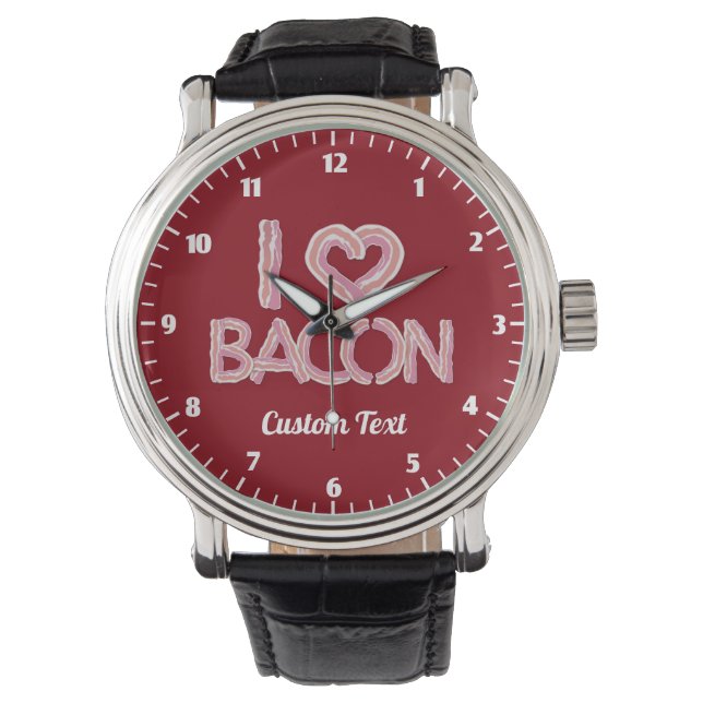 I Kärlek Bacon Wrist Watch Armbandsur (Framsida)