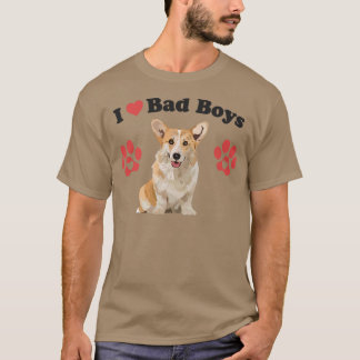 I Kärlek Bad Boys Funny Male Corgi Puppy Hund Mamm T Shirt