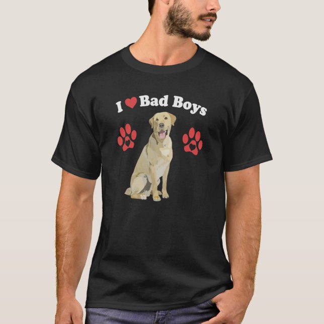 I Kärlek Bad Boys Male Gul lab Puppy Hund Jo Jo T Shirt (Framsida)
