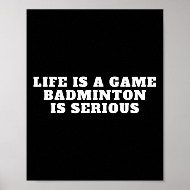 I Kärlek Badminton Game Quote Design Badminton Poster (Framsidan)