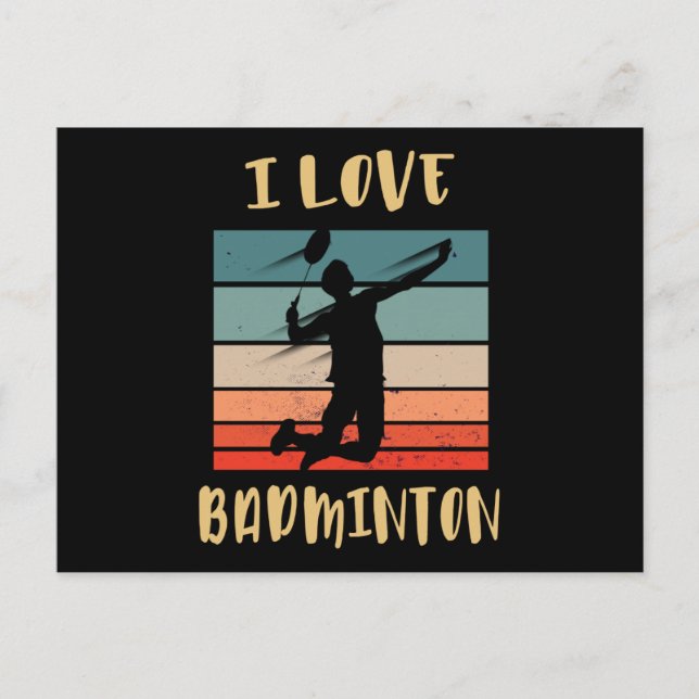 I Kärlek Badminton Jump Smash Vykort (Framsida)