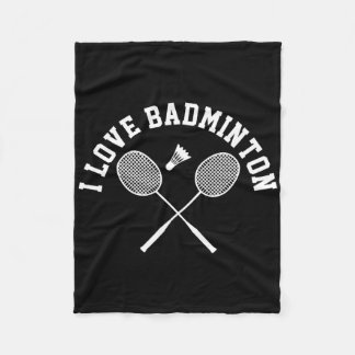 I Kärlek Badminton Player Gift Retro Stil Fleecefilt