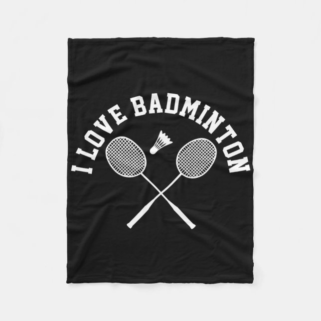 I Kärlek Badminton Player Gift Retro Stil Fleecefilt (Framsidan)