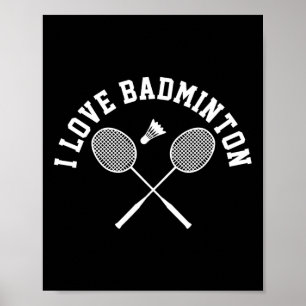I Kärlek Badminton Player Gift Retro Stil Poster
