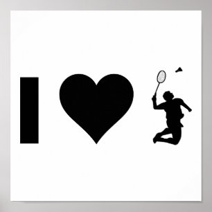 I Kärlek Badminton Poster