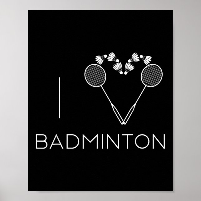 I Kärlek Badminton Team Player Coach Poster (Framsidan)
