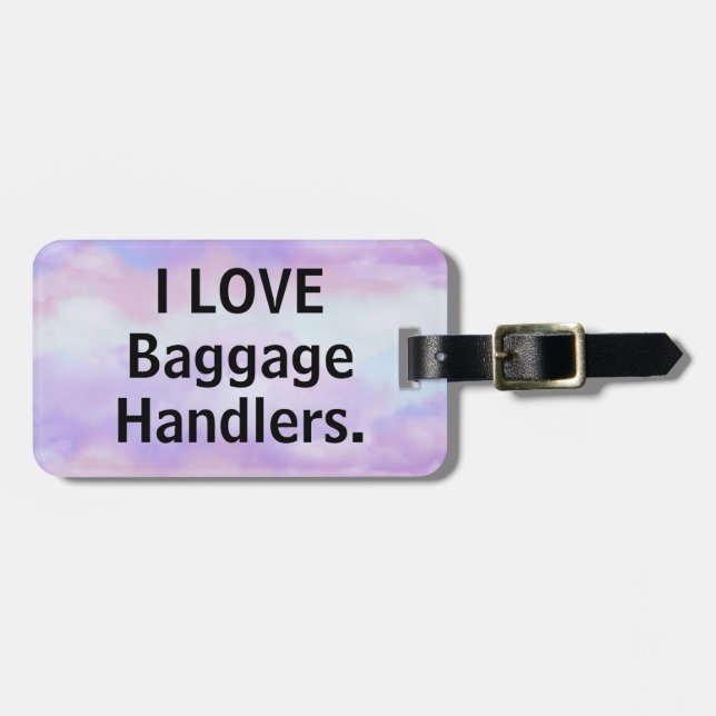 I kärlek-bagagehanterare lila för bagage märkre bagagebricka (Horisontell Framsida)