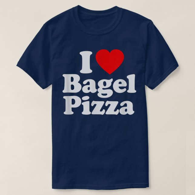 I Kärlek Bagel Pizza Heart Funny T Shirt (Design framsida)
