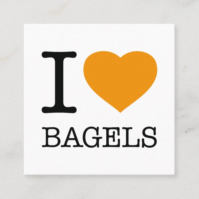 I KÄRLEK BAGELS FYRKANTIGT VISITKORT (Framsida)