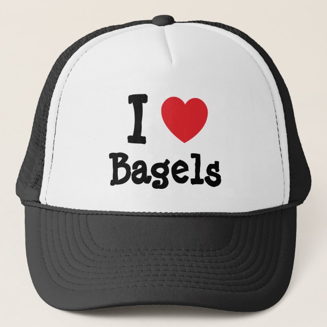 I kärlek Bagels hjärta T-Shirt Truckerkeps (Framsida)
