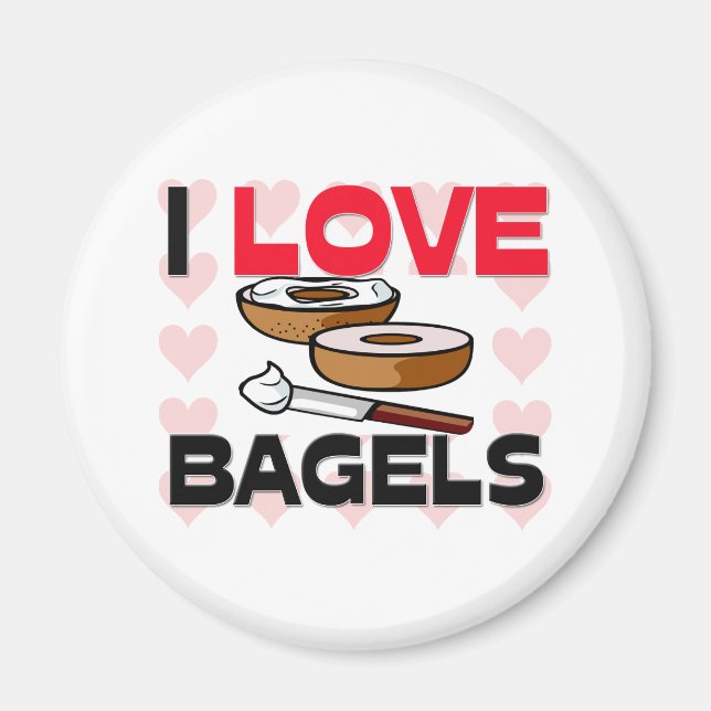 I Kärlek Bagels Magnet (Framsidan)