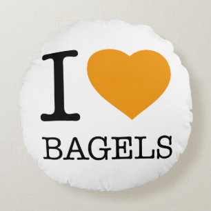 I KÄRLEK BAGELS RUND KUDDE