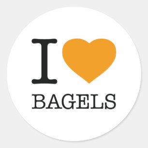 I KÄRLEK BAGELS RUNT KLISTERMÄRKE