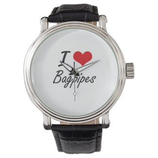 I Kärlek Bagpipes konstnärliga design Armbandsur