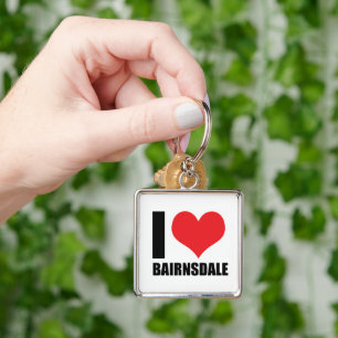 I kärlek Bairnsdale Fyrkantig Silverfärgad Nyckelring
