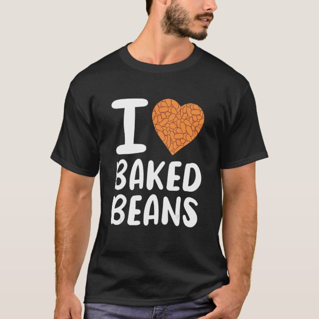 I Kärlek Baked Beans T Shirt (Framsida)