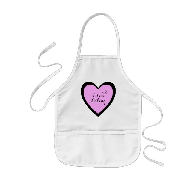 I Kärlek Baking Rosa Triple Heart Apron Barnförkläde (Framsidan)