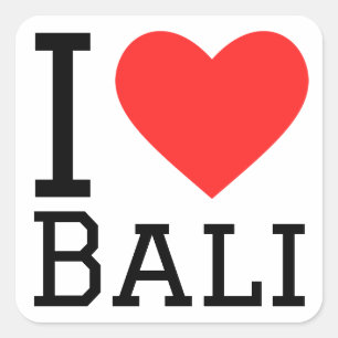 I kärlek Bali Fyrkantigt Klistermärke