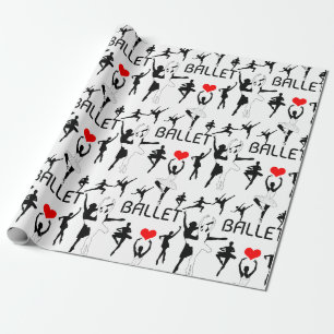 I Kärlek Ballet Mönster. Black Ballet Dancers Presentpapper