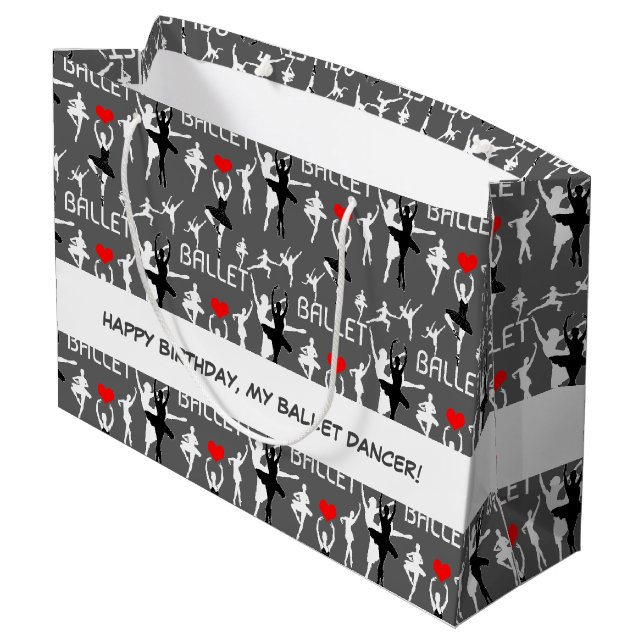 I Kärlek Ballet Mönster. White Ballet Dancers (Baksidan Vinklad)